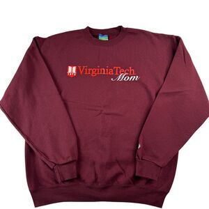 Champion Virginia Tech Mom Women's Sweatshirt Size Large VT Hokies Burgundy